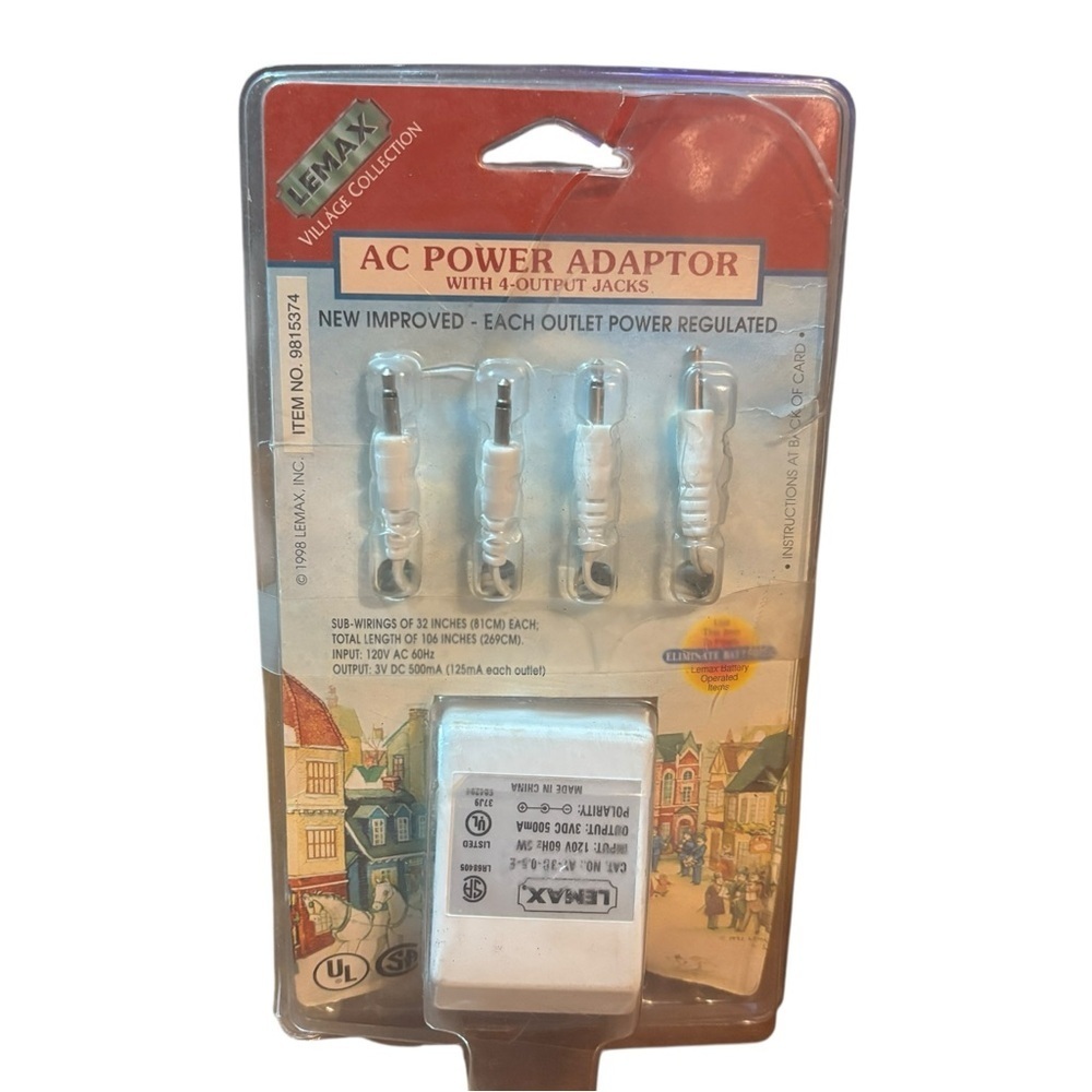 Lemax AC Power Adaptor 4-Output Jacks Christmas Village Holiday Displays Plug